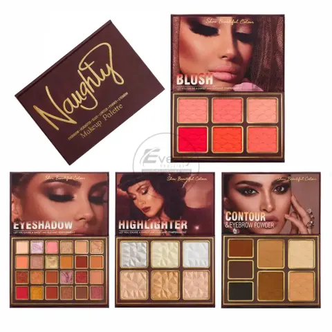 Naughty Makeup Palette – Eyeshadow, Blush, Highlighter, Contour & Eyebrow Powder — Generic