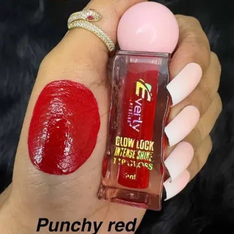 Everly Beauties Glow Lock Intense Shine Lip Gloss - Punchy Red — EVERLY lip colour