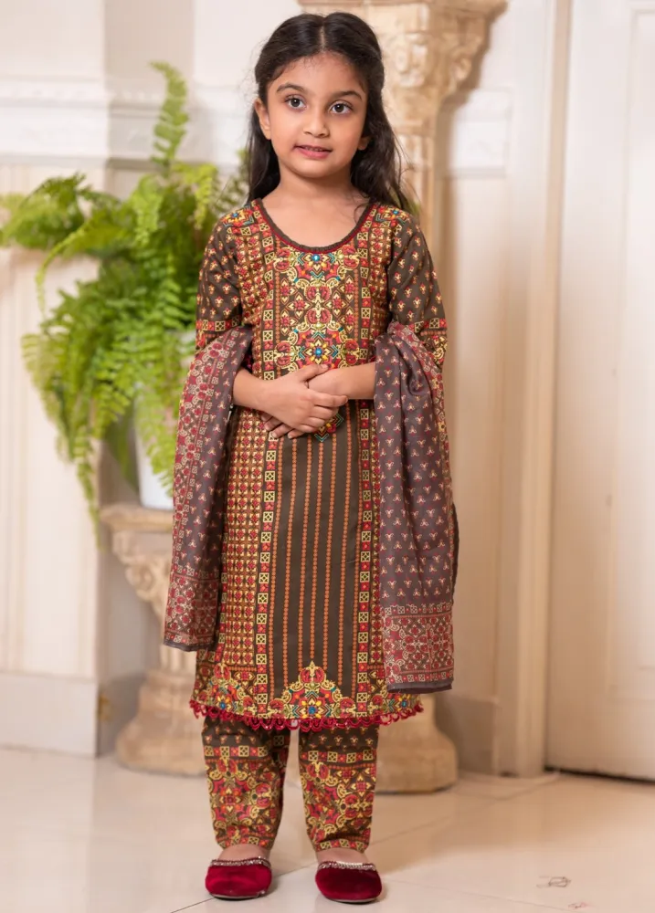 Baby Girl 3-Piece Salwar Kameez Set with Dupatta - Shopemart