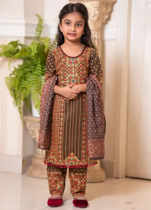 Baby Girl 3-Piece Salwar Kameez Set with Dupatta - Shopemart