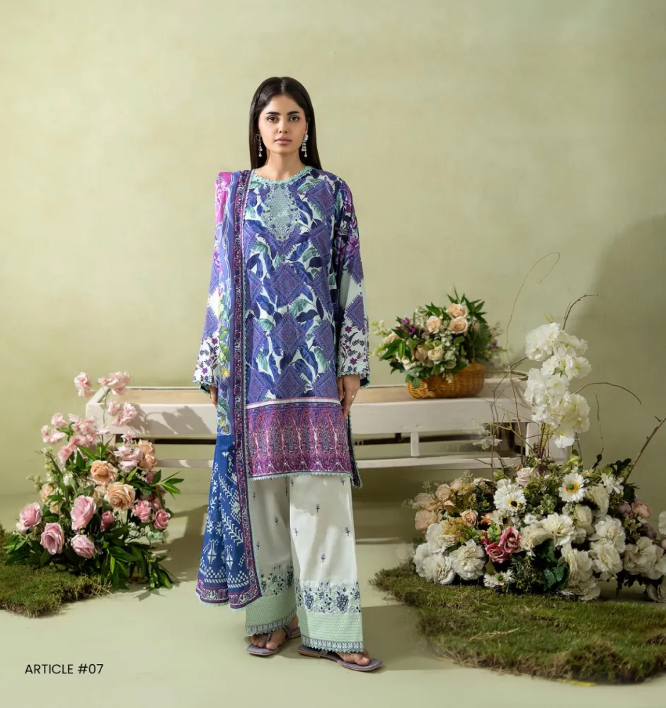 Pakistani Lawn Suit three piece collection - Shopemart 1