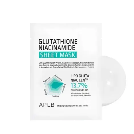 APLB Glutathione Niacinamide Sheet Mask 25ml — APLB face serum