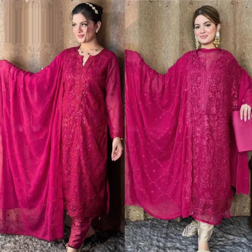 Luxury Embroidered Weightless Georgette 4-Piece Set for Women - Shopemart 1