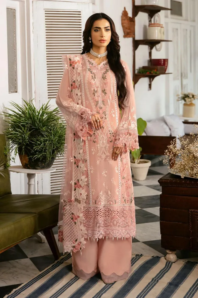 Pakistani Dastak by Ramsha Embroidered Chiffon Unstitched Three Piece - Tacao - Shopemart 1