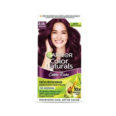 Garnier Color Naturals Creme Riche Nourishing Permanent Hair Color - 3.16 Burgundy 70ml+60g — GARNIER hair care product