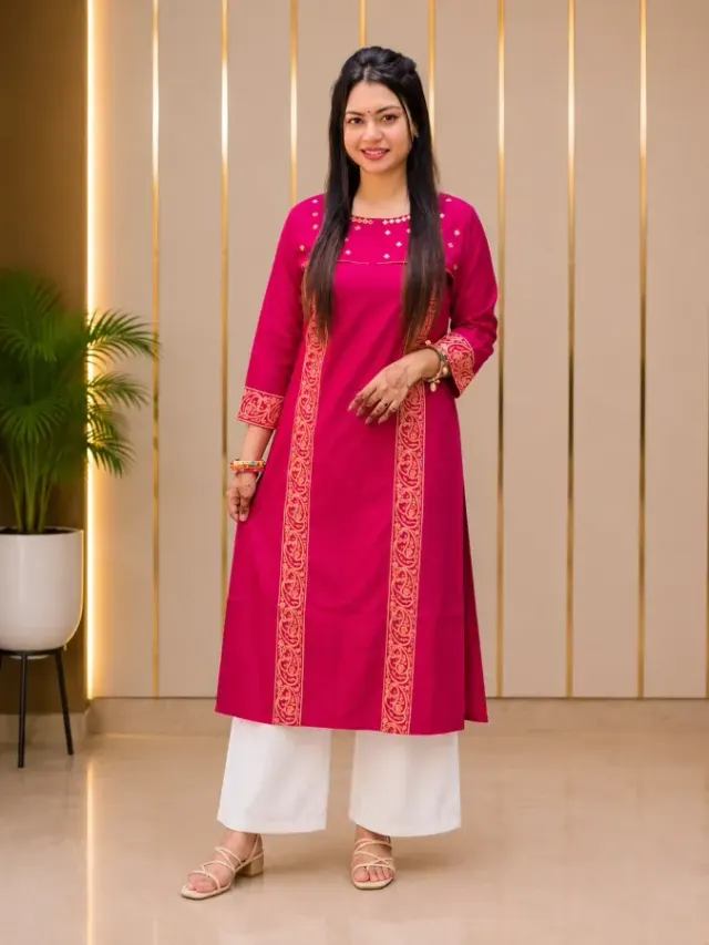 Premium Embroidered Soft Aarong Cotton kameez Dress for Women - Shopemart