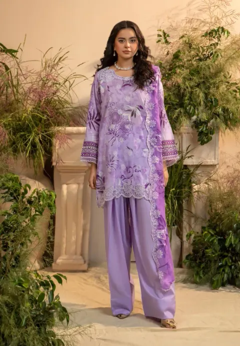 Gulljee Pakistani Organza Embroidered Digital Printed Lawn 3-Piece Suit - Shopemart 1