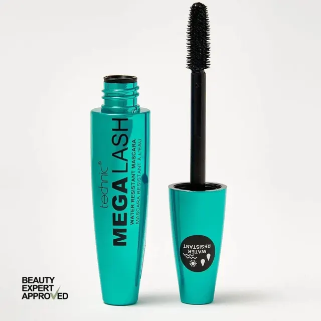 Technic Mega Lash Water Resistant Mascara - 12ml - Long-Lasting, Smudge-Proof Mascara for Bold Lashe