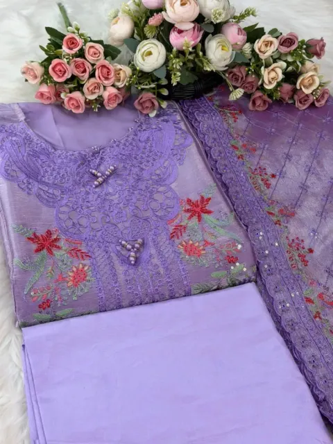 Premium Embroidered Jimmy Chu Georgette 4-Piece Set for Women - Shopemart 1