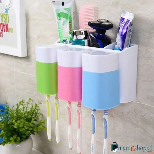 Toothpaste Dispenser and Toothbrush Holder