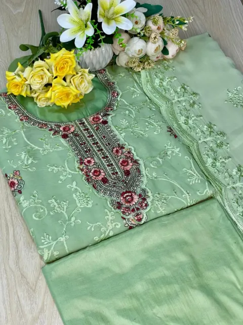 Premium Embroidered Soft Georgette 4-Piece For Women - Shopemart 1