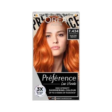 L'Oreal Perference Les Vivids High Intensity Shimmering Colour - 7.434 Electric Mango — LOREAL hair care product