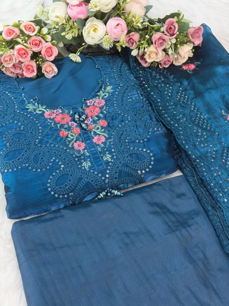 Premium Embroidered Jimmy Chu Georgette 4-Piece Set for Women - Shopemart 1