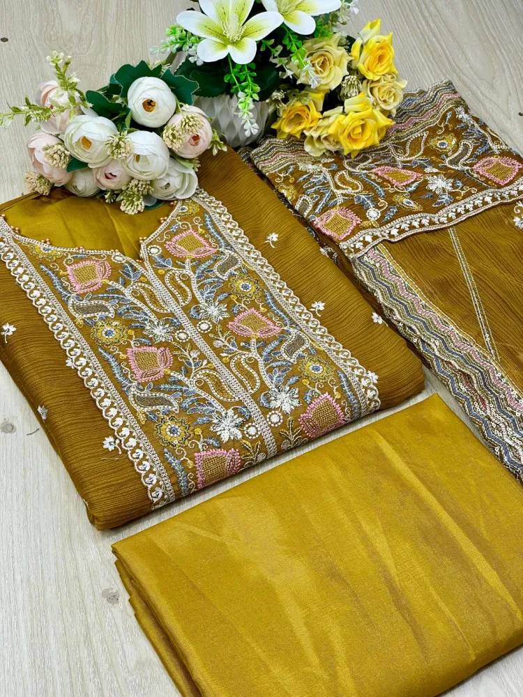 Premium Embroidered Shiffon Georgette 4-Piece For Women - Shopemart 1