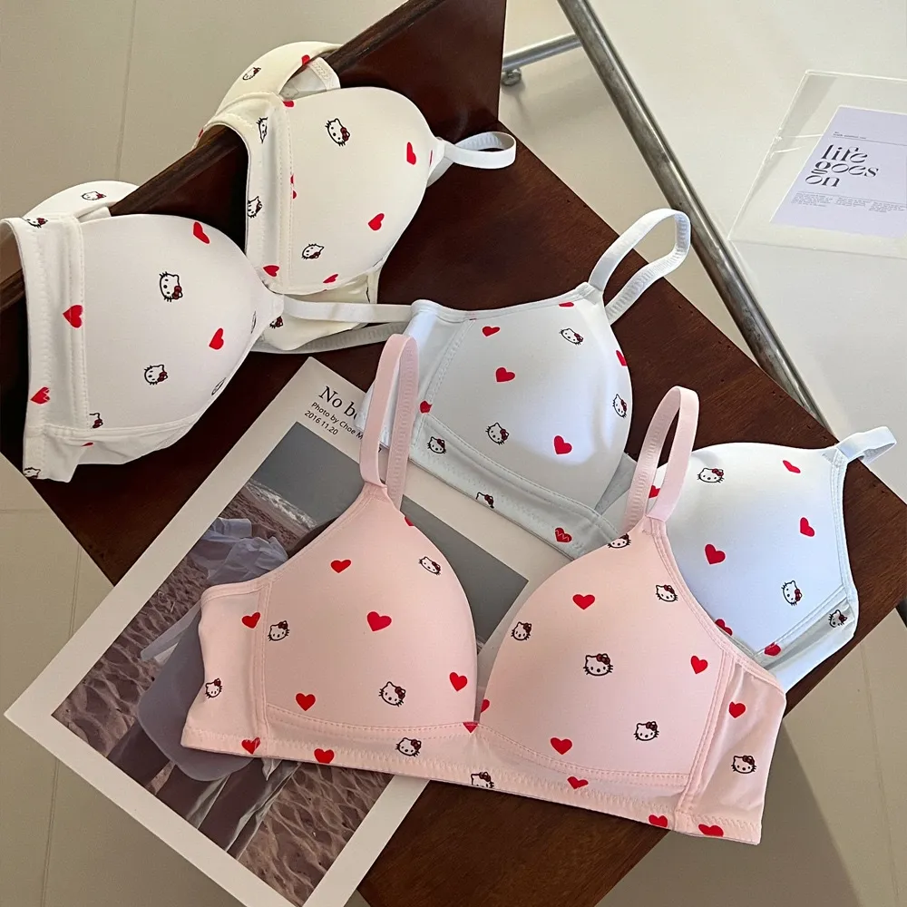 Love Print Bra – Cute Heart & Cartoon Printed Comfort Bra for Women - Shopemart 1
