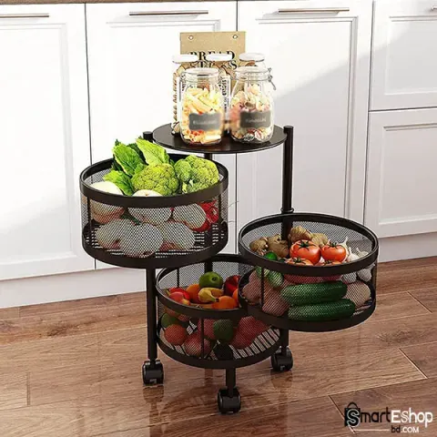 3 Layer 360 degree rotating shelf