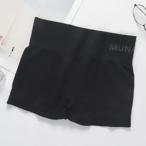 Black Munafi Panty KP – Seamless High-Waist Comfort Boyshort Panty for Women