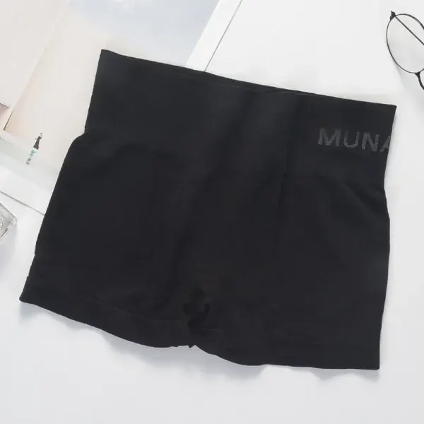 Black Munafi Panty KP – Seamless High-Waist Comfort Boyshort Panty for Women