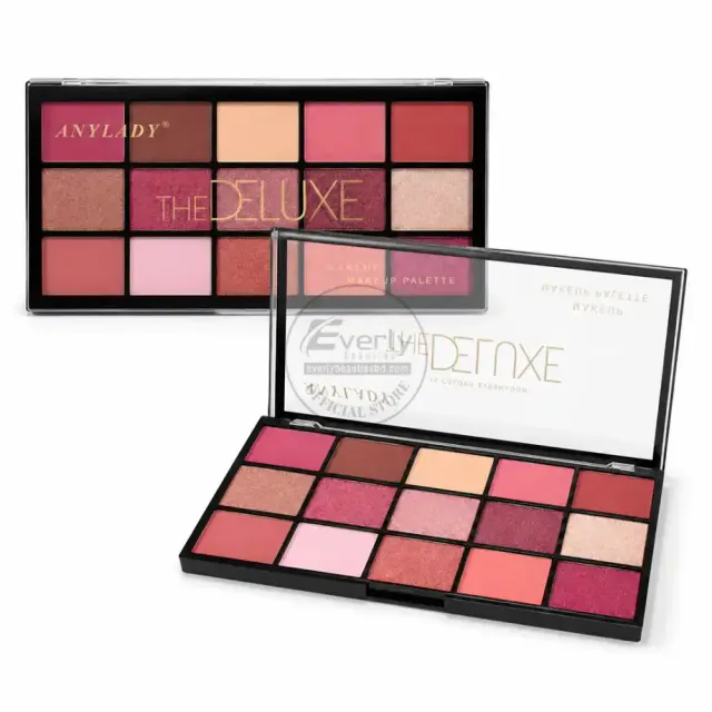 ANYLADY The Deluxe 15 Colors Eyeshadow Palette – Matte, Shimmer & Glitter — Anylady