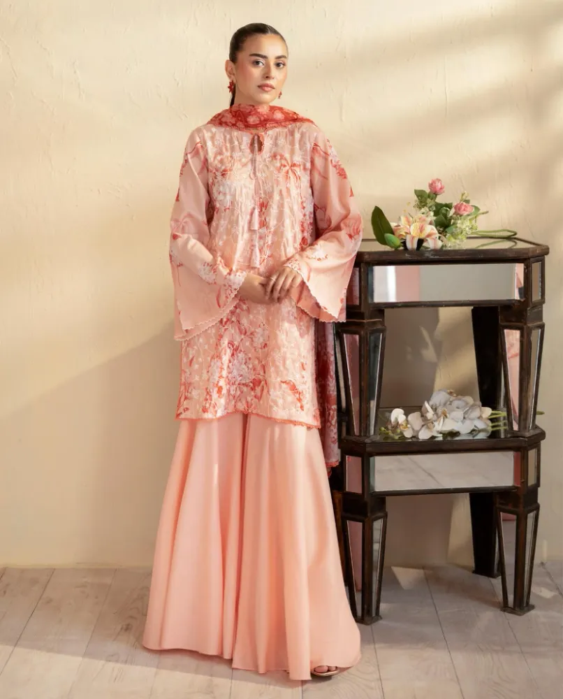 Gulljee Kroma Embroidered Digital Printed Lawn - Shopemart 1