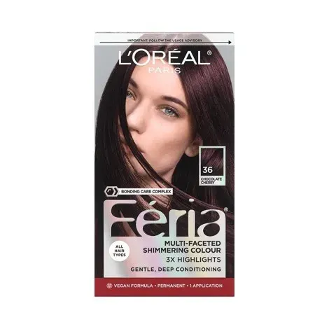 L'Oreal Feria Multi Faceted Shimmering Colour - 36 Chocolate Cherry — LOREAL hair care product