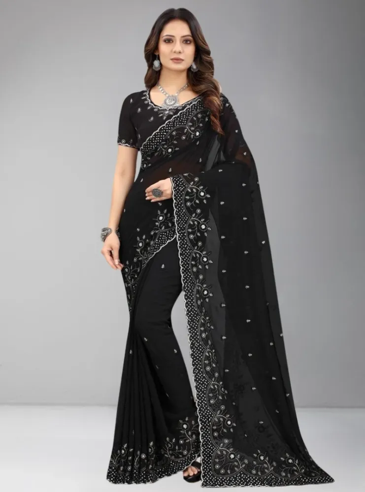 Resham Classic Designer Saree with Embroidery & Multi-Thread Work - Shopemart 1