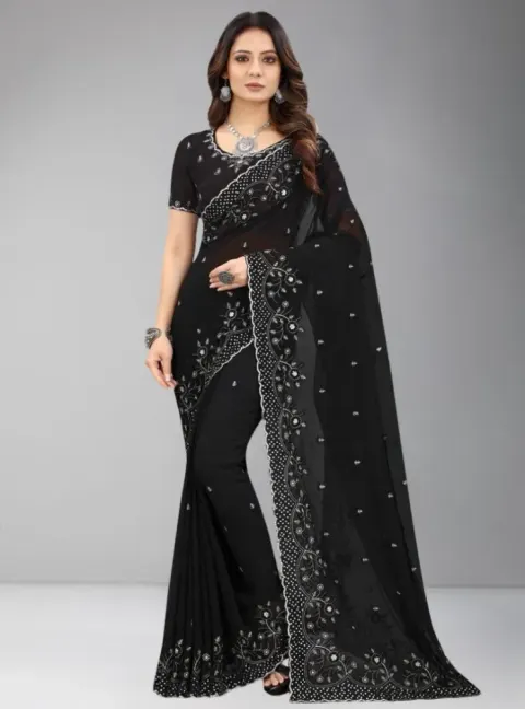 Resham Classic Designer Saree with Embroidery & Multi-Thread Work - Shopemart 1
