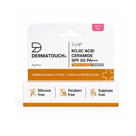 Dermatouch Kojic Acid Ceramide Spf 50 Pa+++ Tinted Lip Balm 5g - Tinted Pink — DERMATOUCH lip care product