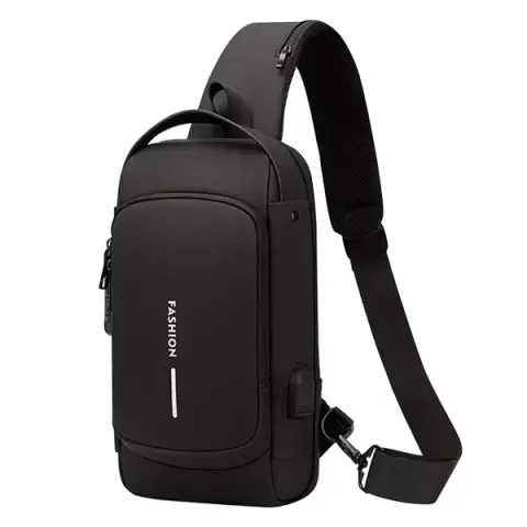 Waterproof Anti-Theft Crossbody Bag - Black