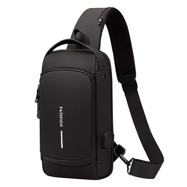 Waterproof Anti-Theft Crossbody Bag - Black