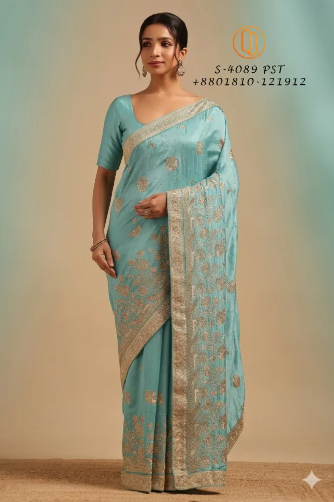 জরির কাজ করা ডিজাইনার শাড়ি