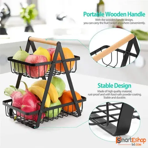 2 Tier Metal Fruit Basket