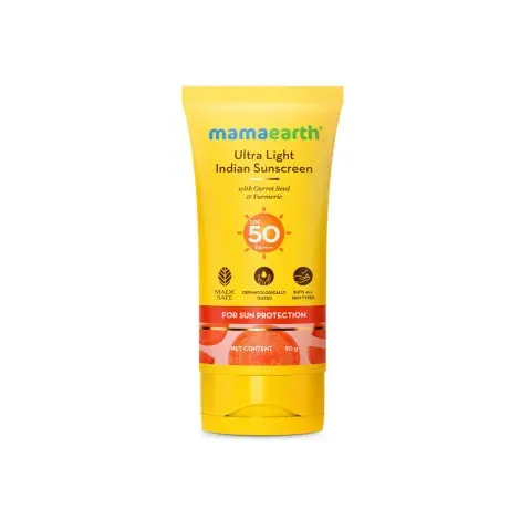 Mama Earth Ultra Light Indian Sunscreen SPF50 pa+++ 50g — MAMA EARTH sunscreen