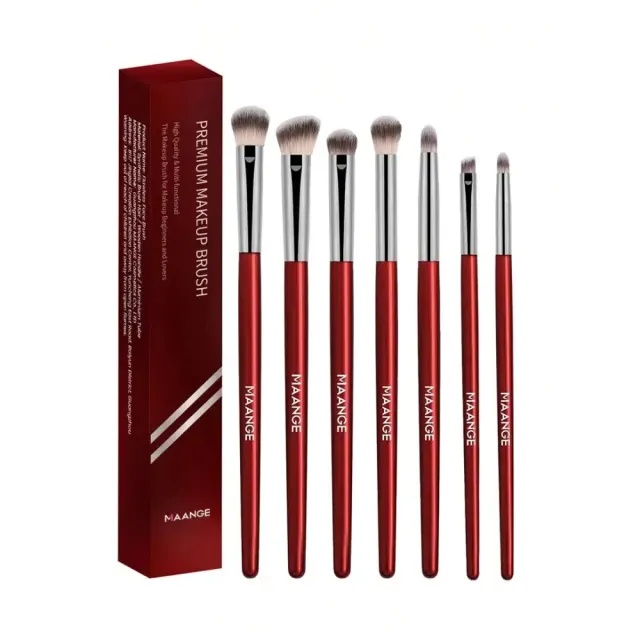 MAANGE 7pcs Red Eye Makeup Brush Set with Box — Maange