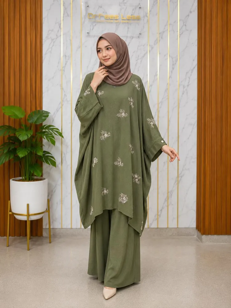 Casual Embroidered Kaftan Set – Premium CEY Fabric - Shopemart