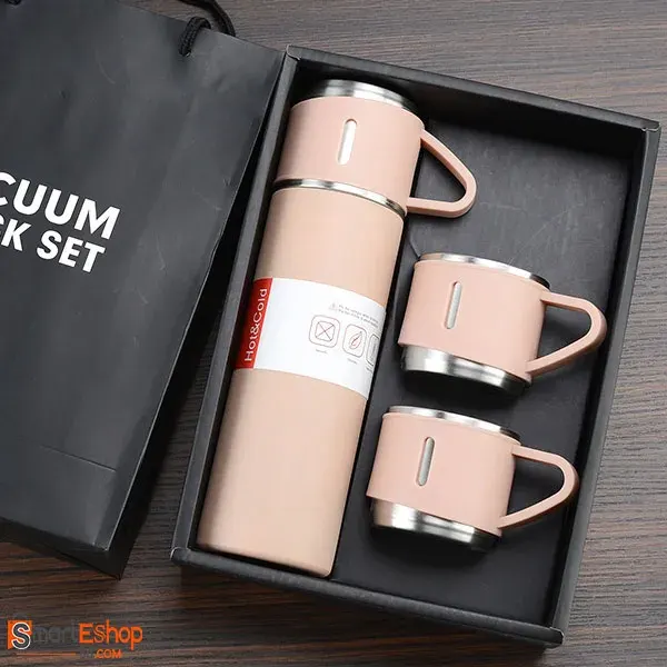 Stainless Steel Vacuum Flask Set - Pink