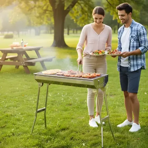 Portable Non-Stick BBQ Grill Stainless Steel