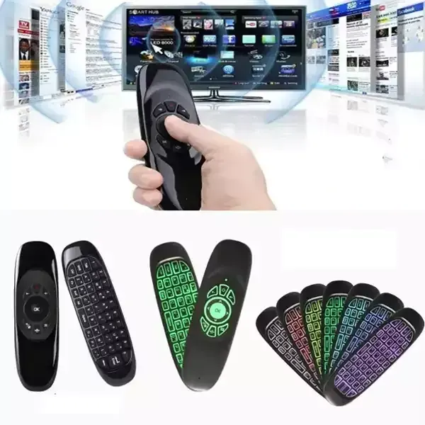 RGB light Air Mouse Keyboard Smart Remote Control for android Tv Box
