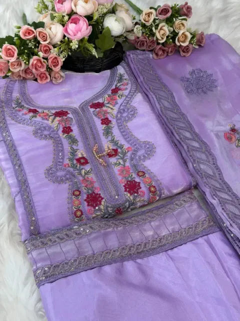 Premium Embroidered Afgan Silk Georgette 4-Piece Set for Women - Shopemart 1