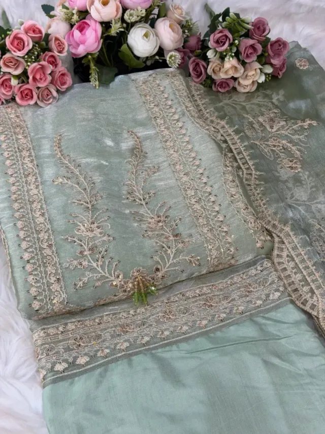 Premium Embroidered Jimmy Chu Georgette 4-Piece Set for Women - Shopemart 1