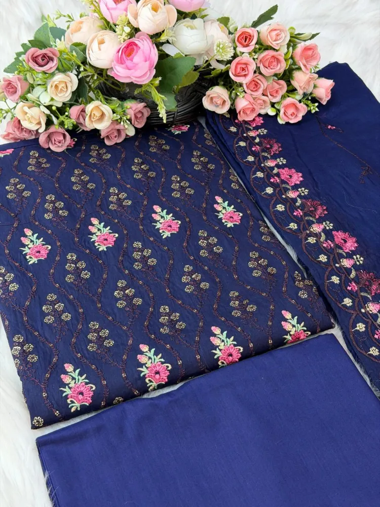 Elegant Embroidered Pure Cotton Three Piece | CD-1002 TO