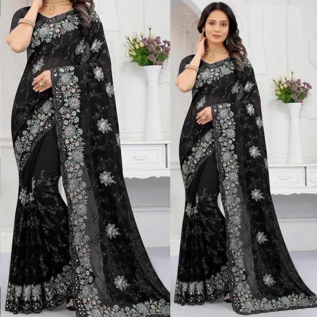 Georgette Embroidered Saree for Women