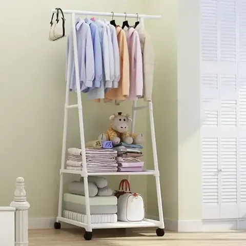 Stainless Steel Triangle Clothing Rack - White