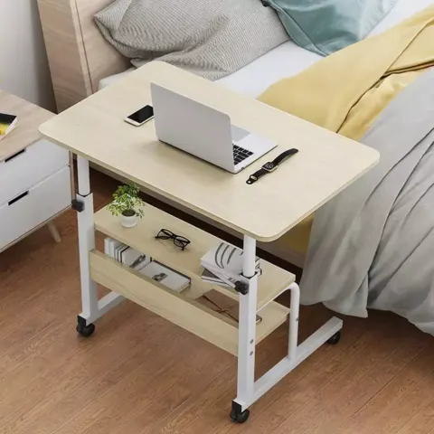 Adjustable Laptop Desk With Wheels - Wood