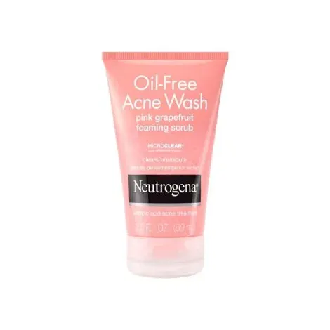 Neutrogena Pink Grapefruit Oil Free Acne Wash Foaming Scrub 59ml — NEUTROGENA face wash