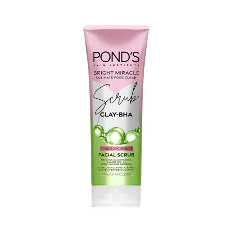 Pond's Bright Ultimate Miracle Pore Clear Clay Bha Facial Scrub 100g — POND'S face wash