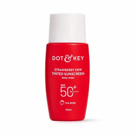 Dot & Key Strawberry Dew Tinted Sunscreen SPF50+ PA+++ 50ml -01 A Rose — DOT & KEY sunscreen