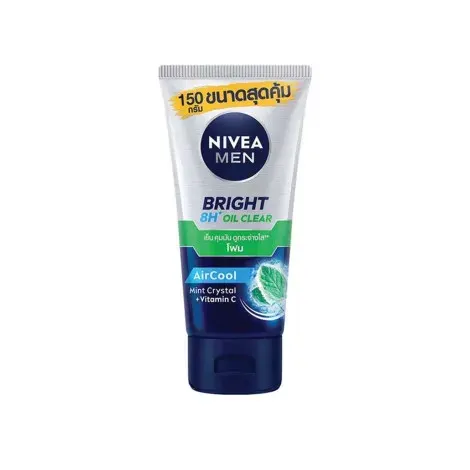NIVEA Men Bright Oil Clear AirCool Mint Crystal Vitamin C Facial Foam 150g — NIVEA face serum