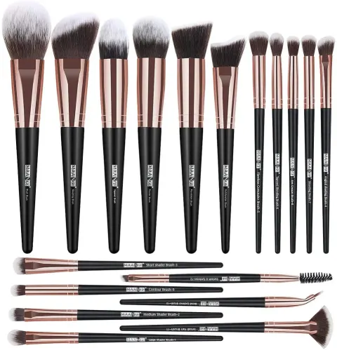 MAANGE 18pcs Professional Face & Eye Makeup Brush Set - Black — Maange