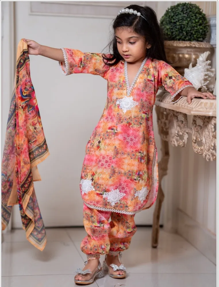 Baby Girl 3-Piece Salwar Kameez Set with Dupatta - Shopemart